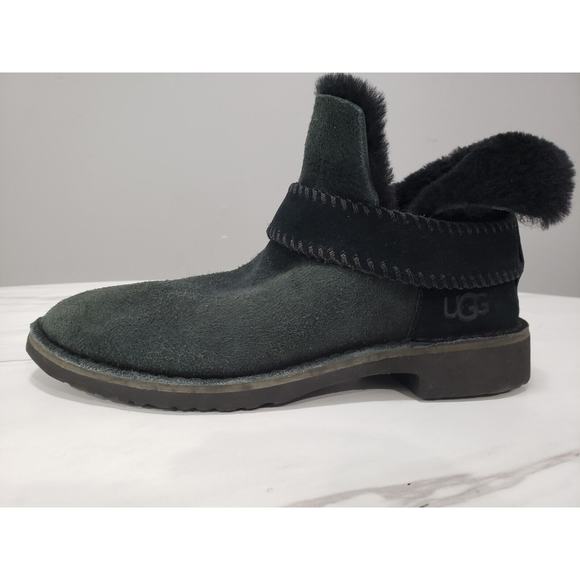 NEW NO BOX -UGG Mckay Black Suede Sheepskin Ankle Boots Booties Size US 6 Womens - Picture 4 of 7